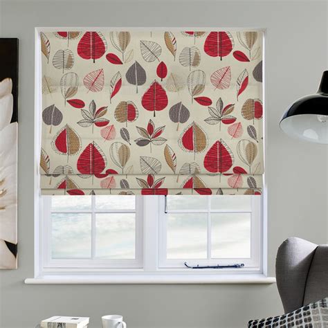 Maple Red Berry | Red and white kitchen, Roman blinds kitchen, Curtains ...