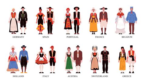 National European Clothes Set 4661512 Vector Art at Vecteezy