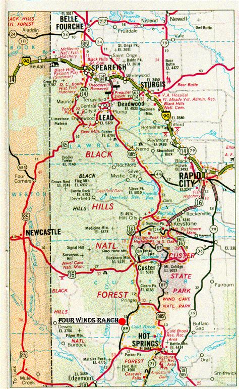 Black Hills Map | South dakota travel, Custer south dakota, South ...