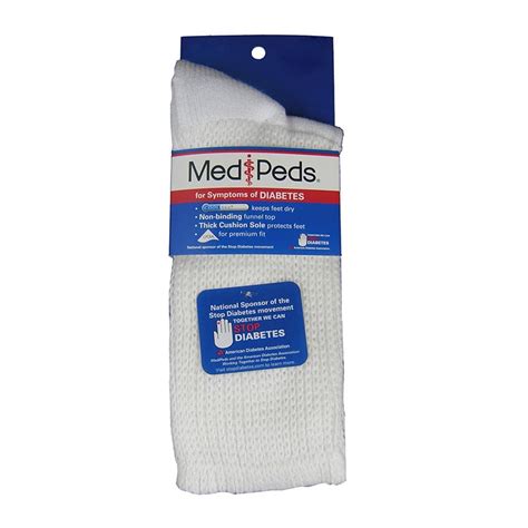 Shop MediPeds Diabetic Extra Wide Socks Large, White - 2 pairs