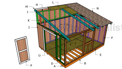 12x16 Lean to Shed Roof Plans | HowToSpecialist - How to Build, Step by ...