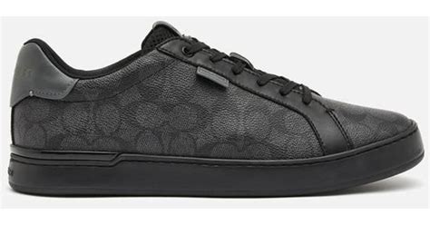 COACH Lowline Signature Print Cupsole Trainers in Black for Men | Lyst