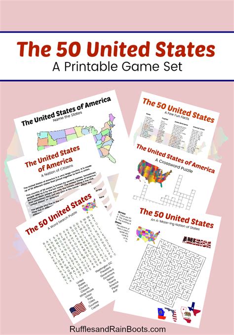 50 States Printable - Reading Comprehension, Games, and More! - Ruffles ...