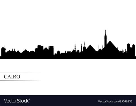 Cairo city skyline silhouette background Vector Image