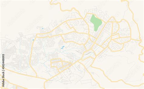 Printable street map of Mutare, Zimbabwe Stock Vector | Adobe Stock