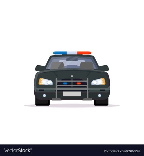 Front view of police car Royalty Free Vector Image