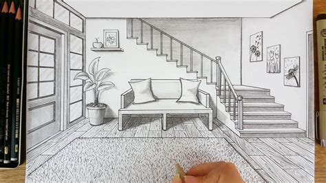 how to draw a room in perspective,how to draw stairs in perspective,how ...