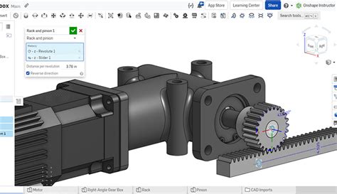 Rack and Pinion Relation - Onshape