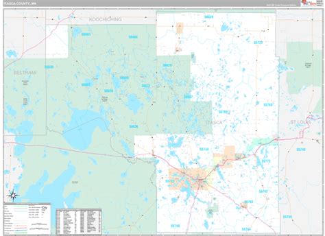 Itasca County, MN Zip Code Map - Premium