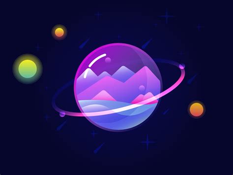 Glass Planet Vector Illustration | Planet vector, Space art wallpaper ...