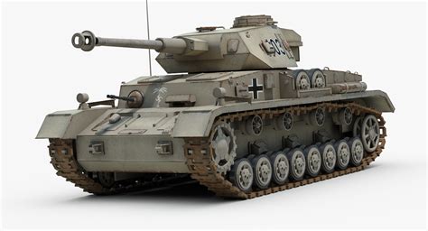 ww2 german tank panzer iv 3d model