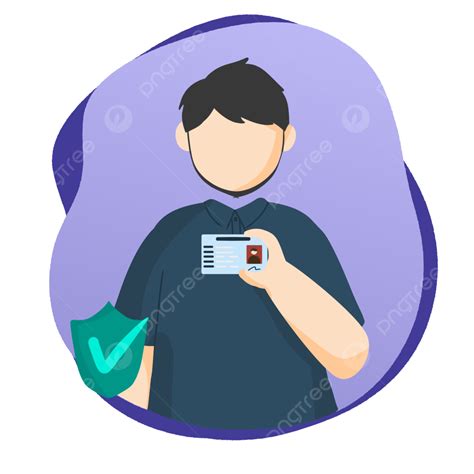 Id Card Clipart Vector, Id Card Verification A Man Hold Ktp ...