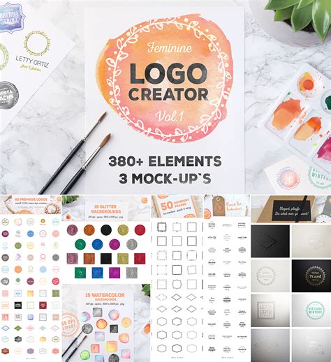 Logo creator with mockups set | Free download