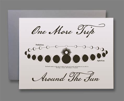 One More Trip Around the Sun A2 Greeting Card (6) | Reflex Letterpress