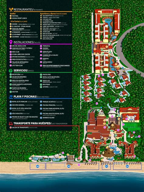 Sandos Playacar Beach Resort Map (2024 - 2022) | TravelTips.org