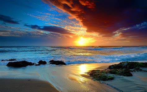 Beach Sunset Desktop Wallpapers on WallpaperDog