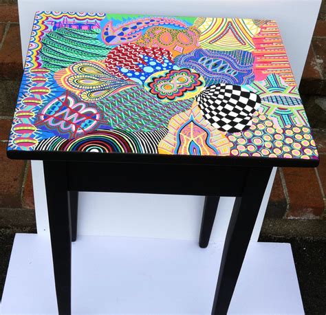 Hand Painted Table Funky & Colorfully Painted table One of a | Etsy