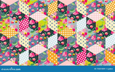 Seamless Vector Pattern. Beautiful Patchwork Background Stock Vector ...