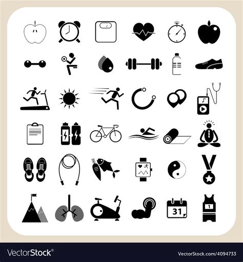 Health and fitness icons Royalty Free Vector Image