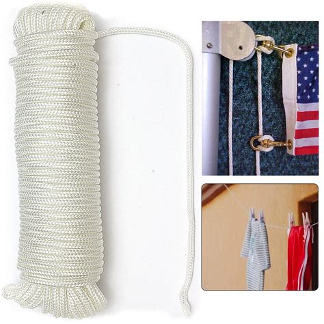 80' Flagpole Rope Heavy Duty Poly Flag Line Flagline Flag Pole Braided ...