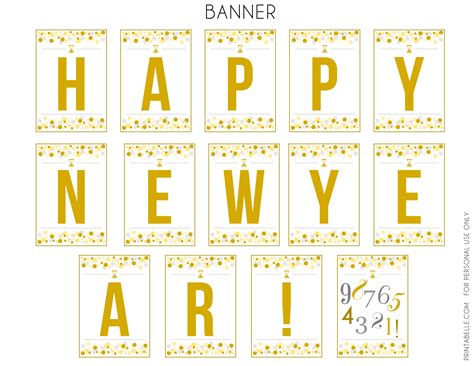 Happy New Year Banner Printable Free