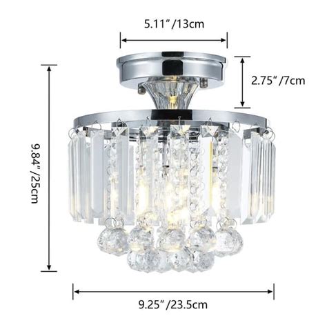 Modern 1-Light Crystal Style Semi Flush Mount Lighting for Kitchen ...