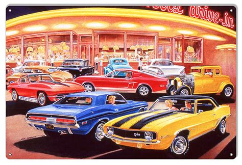 Classic Muscle Cars Reproduction Garage Shop Sign By Jack Schmitt12x18 ...