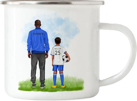 Kiddle-Design Fußball Emaille Tasse Vater Sohn Tochter Trainer ...