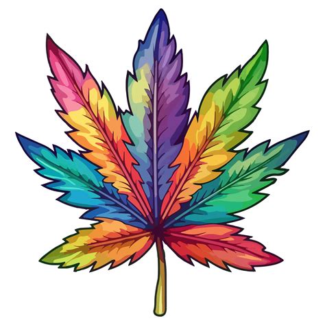 Colorful Marijuana Weed Leaf modern pop art style, Cannabis Sticker ...