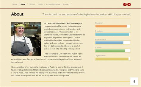 Web Design Student: Pastry Chef Portfolio