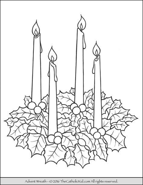 Advent Wreath Coloring Page