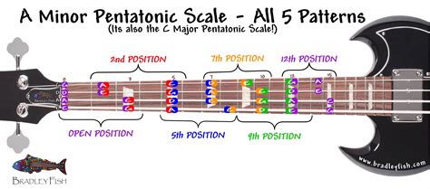 A Minor Pentatonic Scale Guitar Chart