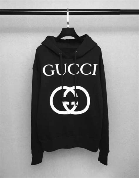 GUCCI CLASSIC LOGO BLACK HOODIE – billionairemart