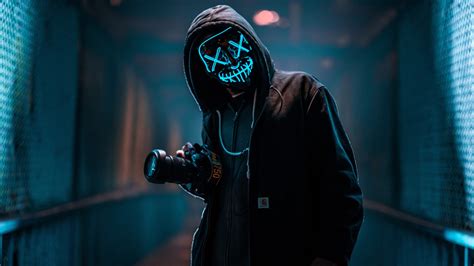 1920x1080 Mask Guy With Dslr Laptop Full HD 1080P ,HD 4k Wallpapers ...