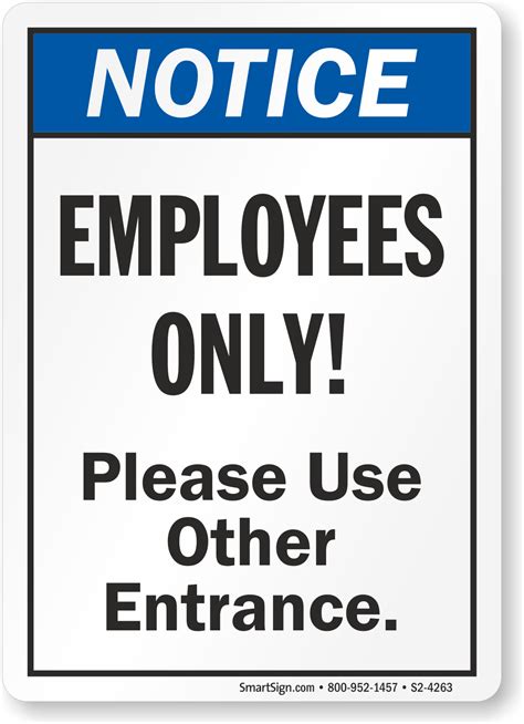 Employee Entrance Signs | Employees Only Signs