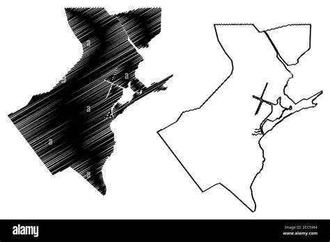 Portmore City (Jamaica island) map vector illustration, scribble sketch ...