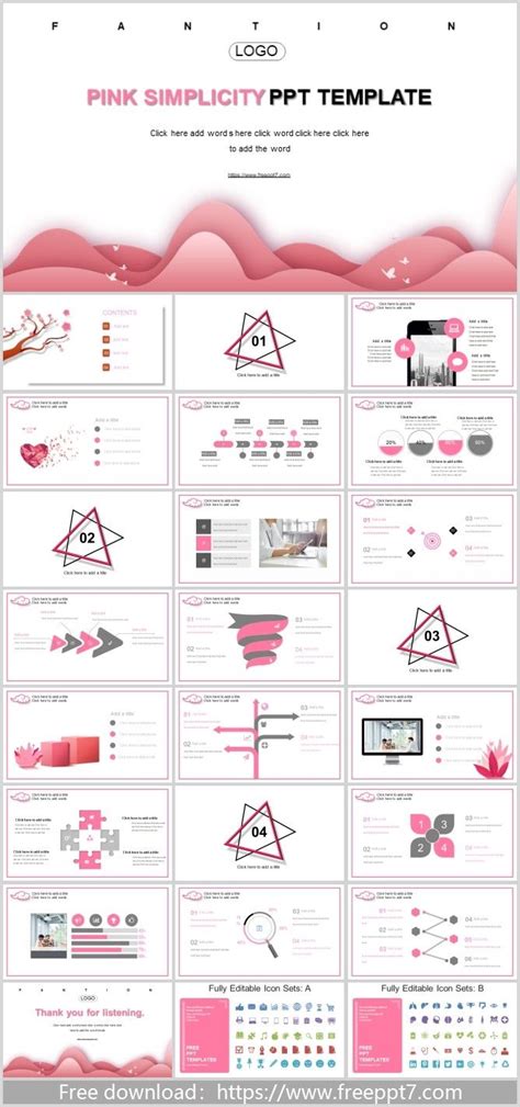 Pink Business Report PowerPoint Templates | Powerpoint, Powerpoint ...