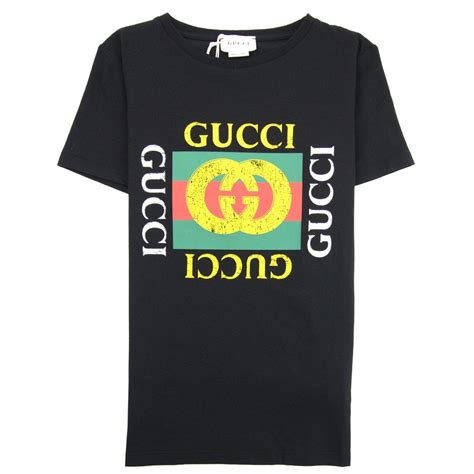 Gucci Junior Gucci Logo T-shirt Black 1060 | ONU