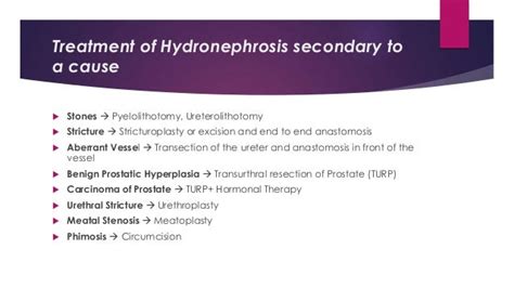 Management of hydronephrosis