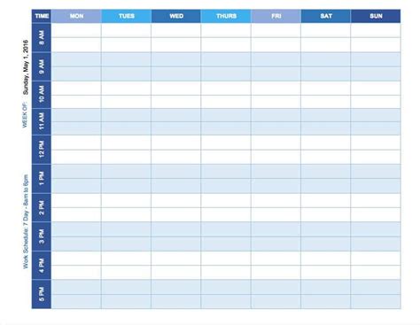 Free Weekly Schedule Templates For Excel - Smartsheet