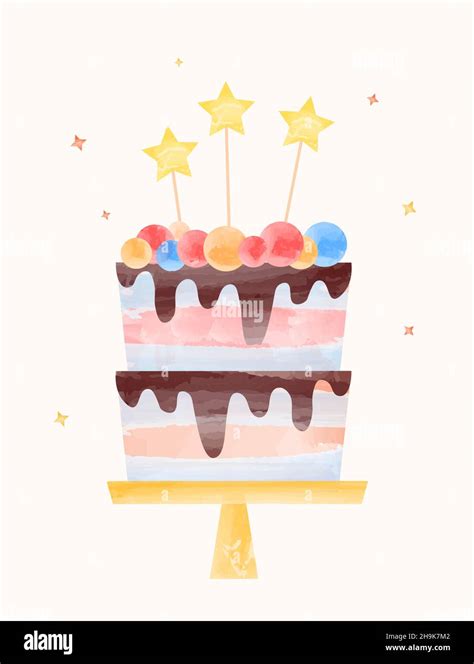 Birthday cake with stars Stock Vector Image & Art - Alamy