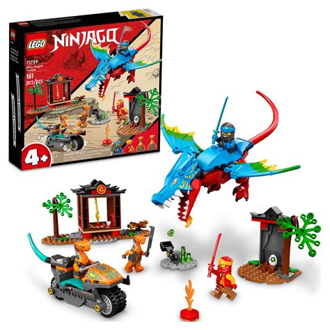 LEGO NINJAGO Ninja Dragon Temple Set 71759 with Toy Motorcycle, Kai ...