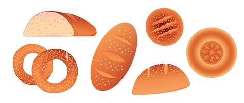 Premium Vector | Vector illustration bread set illustration