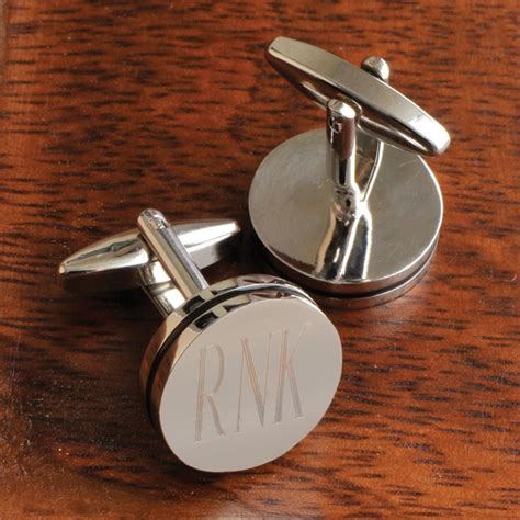 Personalized Cufflinks | Pin Stripe | Silver | Monogram