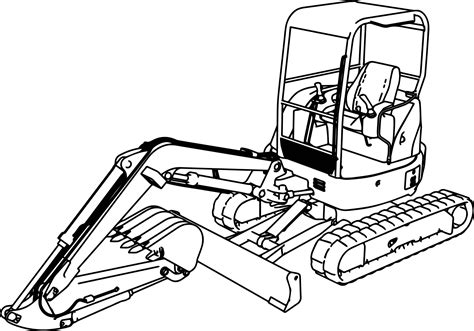 Excavator Coloring Page Excavator Mini Excavator Hitachi Ex50u Coloring ...