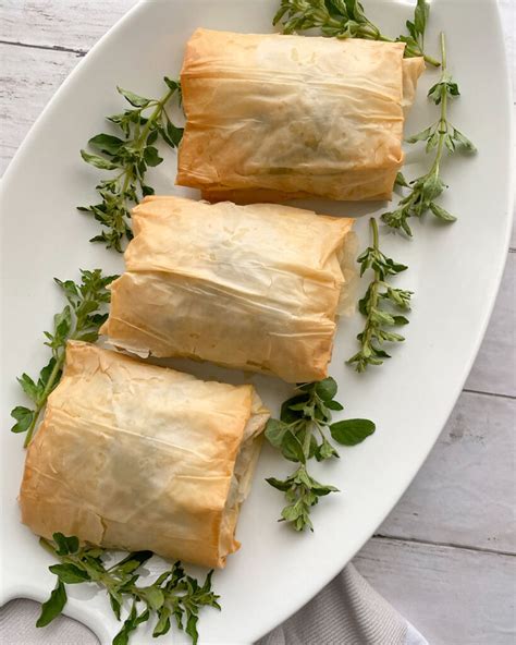 Chicken & Spinach Phyllo Wraps - Heart Healthy Greek