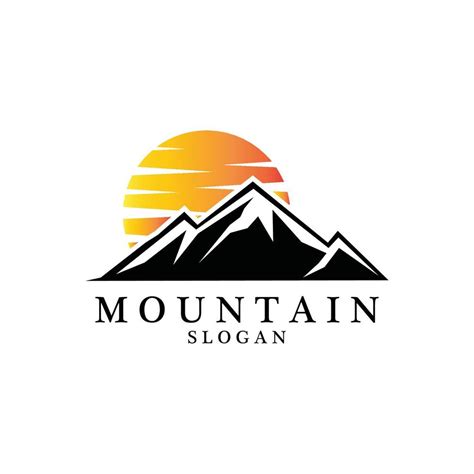 Mountain View logo vector design at sunrise for Outdoor Nature ...