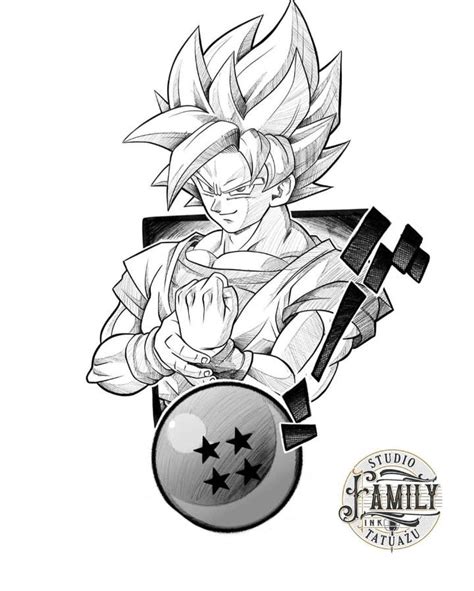 Drawing Goku Tattoo Stencil