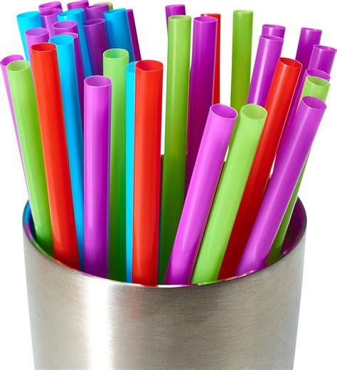 Drinking Straws 500 Count BPA-Free Multi-Colored Disposable Plastic ...