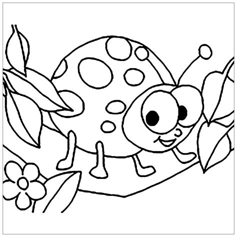 Small ladybug - Insects Kids Coloring Pages